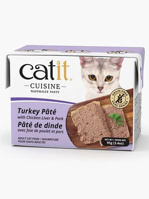 L-01423.jpg 95 gr. Catit Cuisine Pate teraviljavaba konservsööt pasteedina täiskasvanud kassidele kalkuni-, kanaliha & singiga
