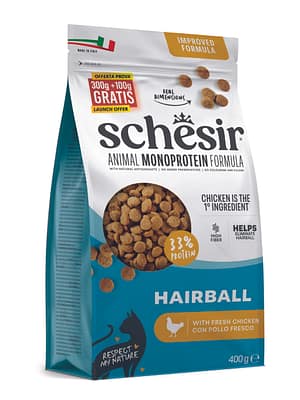 Exclusive Mockups for Branding and Packaging Design 400 gr. Schesir Animal Monoprotein karvapalle väljutav täissööt täiskasvanud kassidele kanalihaga