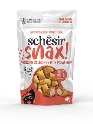 L-01617.jpg Schesir Snax! teraviljavaba pehme lõhemaitseline maius kassidele 60 gr.