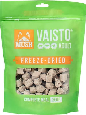 mush-freeze-dried-250g-vaisto-vihrea 250 gr. Mush VAISTO Green külmkuivatatud täistoit koertele VEIS-SiGA-KANA