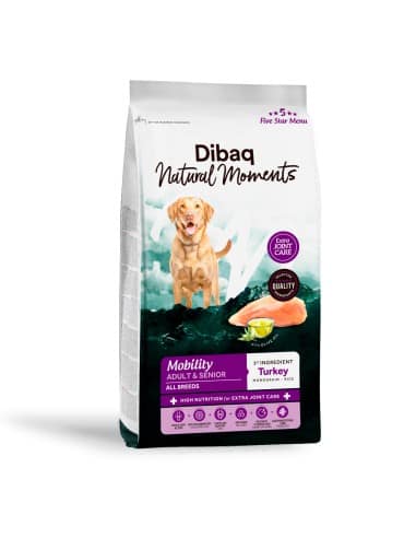 12 kg. Dibaq Natural Moments 5 Star Mobility gluteenivaba liigeseid toetav täissööt igas suuruses täiskasvanud koertele kalkunilihaga