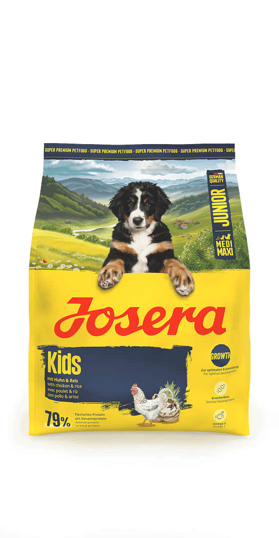 3kg. Josera Kids täistoit keskmist-ja suurt kasvu kutsikatele kodulinnulihaga