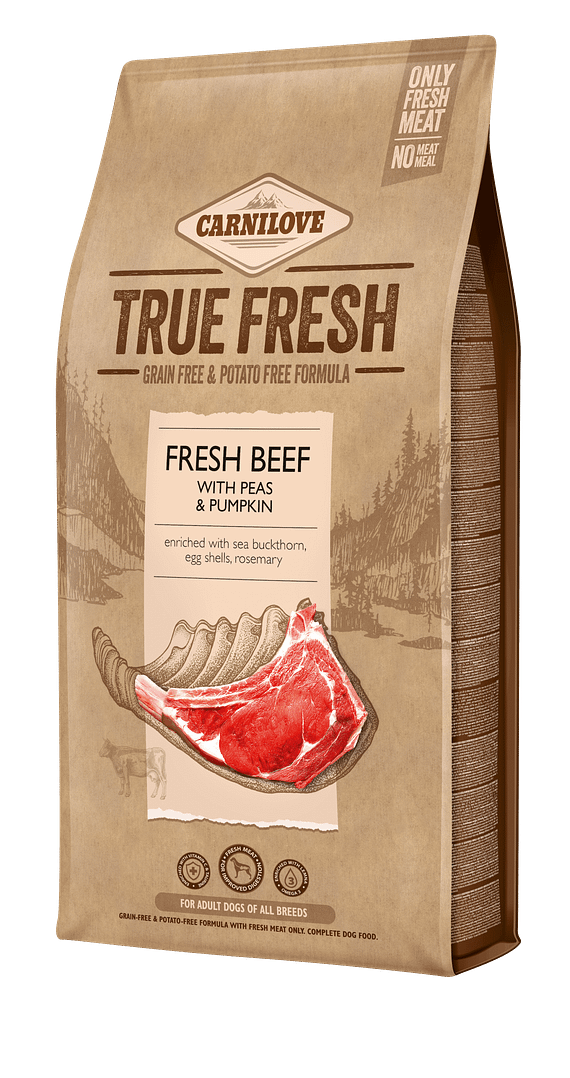 11,4 kg. Carnilove teravilja-ja kartulivaba täissööt True Fresh Beef täiskasvanud koertele