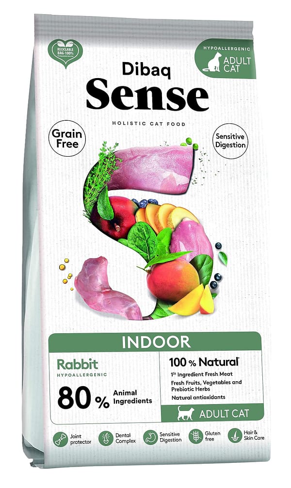senseindoor 6 kg. Dibaq Sense Indoor teraviljavaba täissööt tubastele täiskasvanud kassidele küülikulihaga