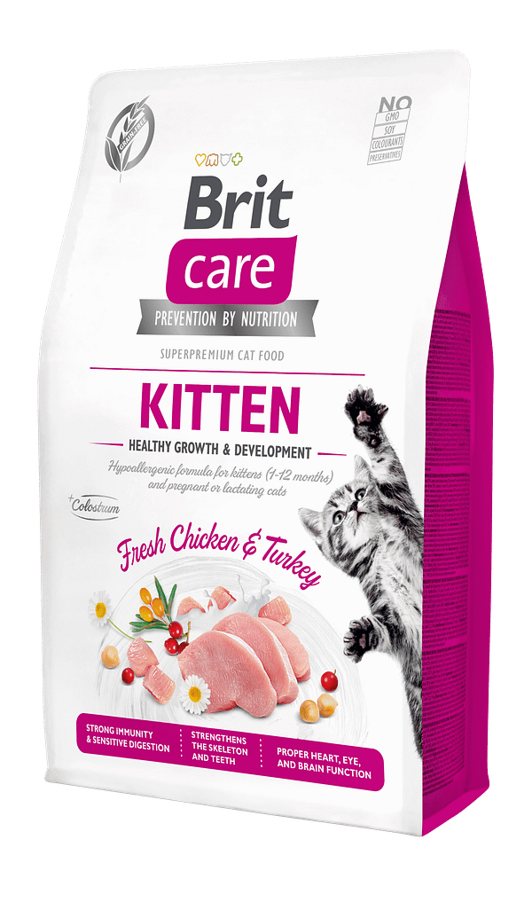 7657_6024b2bb524934.23734517_18461_BCC_Dry_food_2kg_KITTEN.png 2 kg. Brit Care teraviljavaba täissööt kassipoegadele ning tiinetele/imetavatele kassidele kana-ja kalkunilihaga