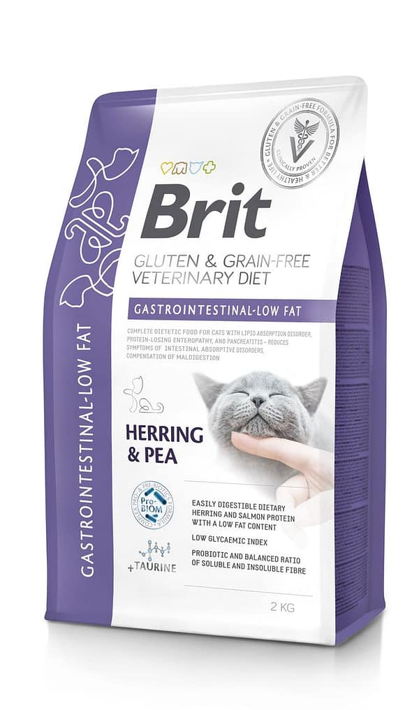 2 kg. Brit Veterinary Diet Gastrointestinal - Low Fat madala rasvasisaldusega erisööt kassidele