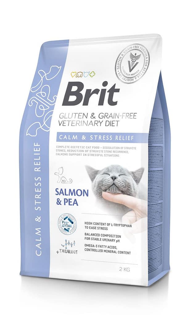 8595602559862.jpg 2 kg. Brit Veterinary Diet Calm & Stress teraviljavaba erisööt kassidele stressiga seotud probleemide korral