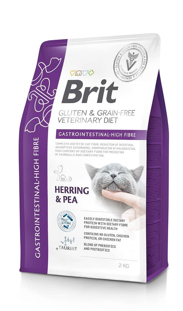 2 kg. Brit Veterinary Diet Gastrointestinal - High Fibre kõrge kiudainesisaldusega erisööt seedimisprobleemidega kassidele