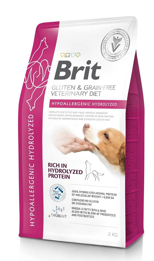 2 kg. Brit Veterinary Hypoallergenic Hydrolyzed hüdrolüüsitud valguga erisööt toiduainete vastu allergilistele koertele
