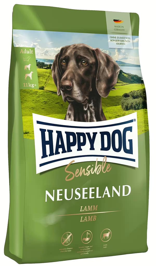 Sensible_Neuseeland_livo_1920x1920 12,5 kg. Happy Dog Sensible New Zealand gluteenivaba täissööt täiskasvanud koertele lambalihaga