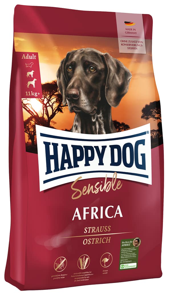 Sensible_Africa 11 kg. Happy Dog Sensible Africa teraviljavaba täissööt jaanalinnuliha & kartuliga