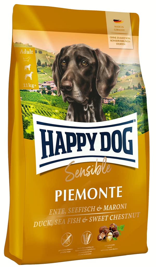 Sensible_Piemonte 10 kg. Happy Dog Sensible Piemonte teraviljavaba täissööt tundliku seedimisega täiskasvanud koertele pardiliha & süvamere kalaga