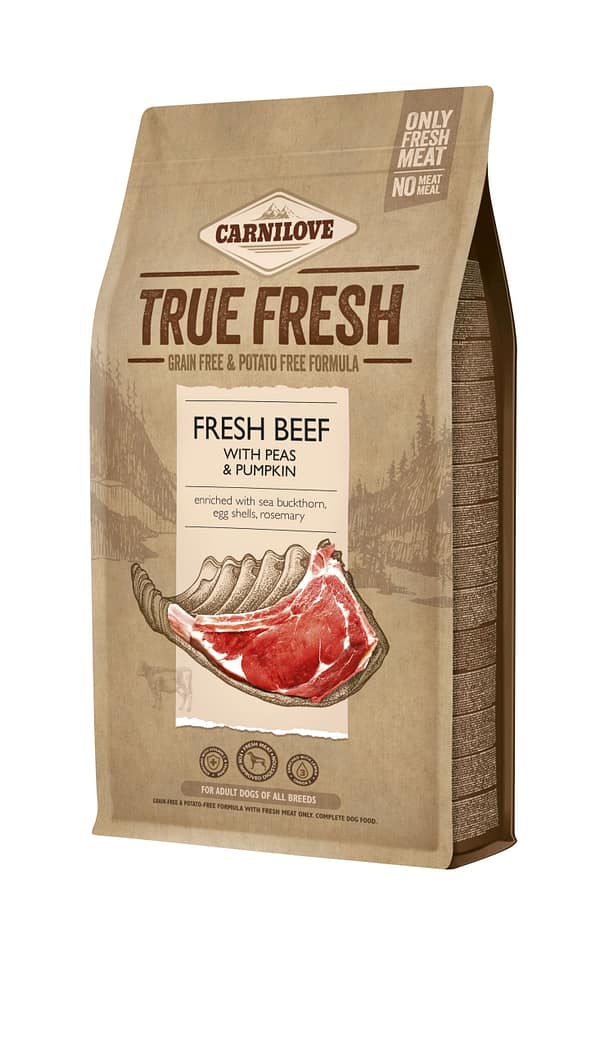 1,4 kg. Carnilove True Fresh teravilja-ja kartulivaba täissööt täiskasvanud koertele veiselihaga