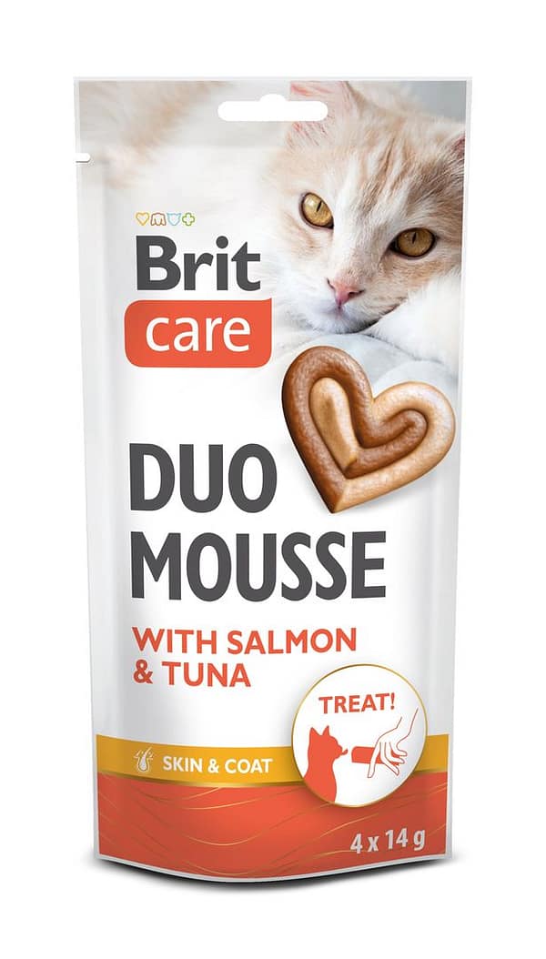 Brit Care Creamy Duo Mousse with Salmon and Tuna kreemijas maius kassile 4 x14gr.