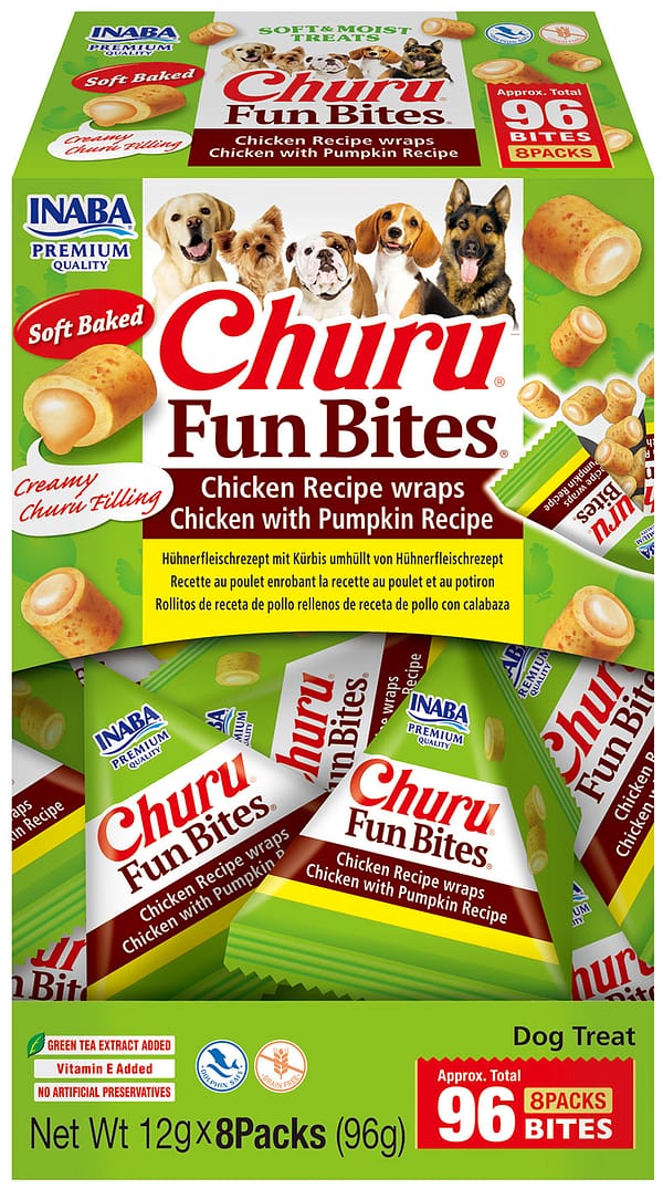 Churu FUN BITES Chicken Recipe wraps Chicken with Pumpkin teraviljavabad naturaalsed koeramaiused 8 x 12 gr.