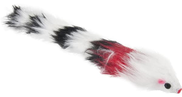 Flamingo kõrisev ja karvane mänguasi kassile 30 cm.