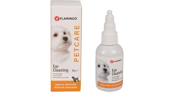5400274984139.jpg Flamingo kõrvapuhastusvahend kassile ja koerale 50 ml.