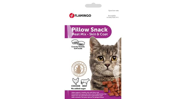Flamingo Pillow Snack Skin ja Coat veise-ja kanalihast maiused kassile 50 gr.
