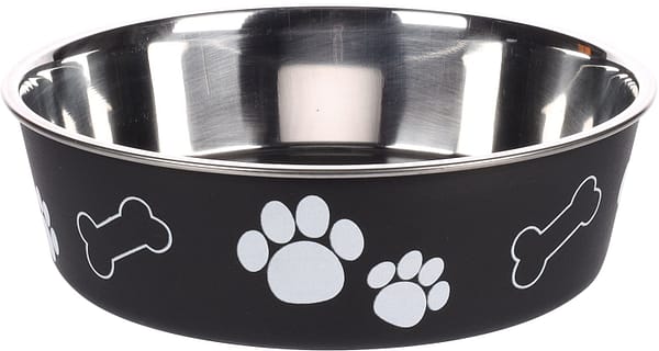 Flamingo libisemisvastase põhjaga musta värvi kauss koerale ø 17cm - maht 800 ml.