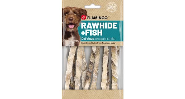 5400585220322.jpg 85 gr. Flamingo Rawhide + Fish närimismaius koerale