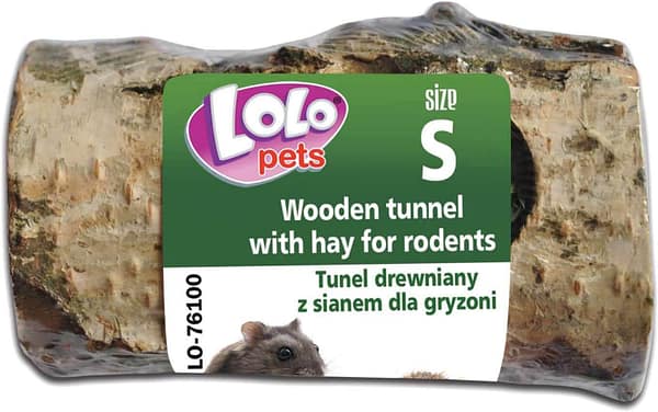 LoLo Pets kasepuust tunnel heinaga väikenärilistele, suurus S