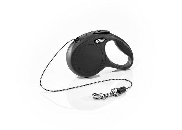 11771.jpg 3 m. Flexi New Classic musta värvi nöörrihm, suurus XS (max. kaal 8 kg.)
