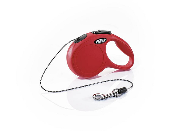 3 m. Flexi New Classic Cat punast värvi nöörrihm kassidele, suurus XS (max. kaal 8 kg.)