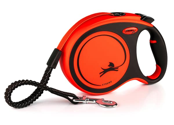 8 m. Flexi Xtreme lintrihm must/oranz, suurus L (max. kaal 55 kg.)