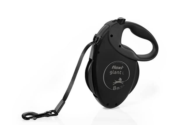 8 m.  Flexi Giant Black Edition musta värvi ekstra tugev lintrihm, suurus L (max. kaal 50 kg.)