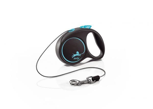 3 m. Flexi Black Design must/sinine nöörrihm, suurus XS (max. kaal 8 kg.)