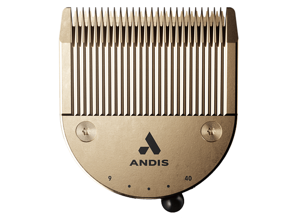 Juhtmeta pügamismasin Andis Vida ja LCL-2-Speed Pulse Li 5 Clipperile kuldne lõiketera (2-0,25mm.)