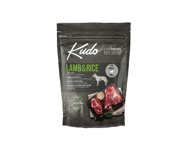 3 kg. Kudo Lamb & Rice Mini külmpressitud täissööt väikest kasvu täiskasvanud koertele lambalihaga