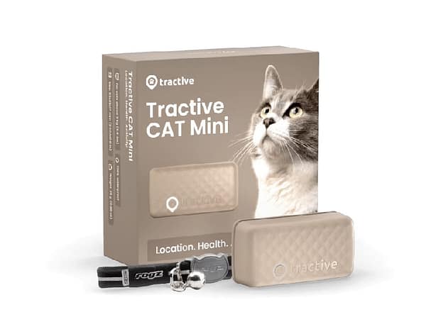 Tractive GPS Cat Mini positsioneerimisseade kassidele koos kaelarihmaga (helepruun)
