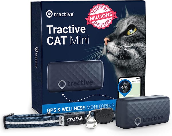 Tractive GPS Cat Mini positsioneerimisseade kassidele koos kaelarihmaga (tumesinine)
