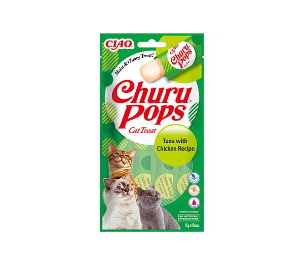 Churu Pops naturaalne teraviljavaba kassimaius tuunikala & kanaga 4 x 15 gr.