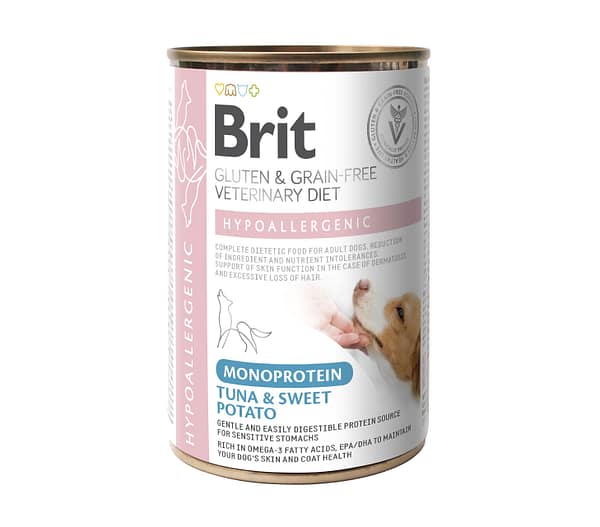 400 gr. Brit Veterinary Diet Hypoallergenic Monoprotein teraviljavaba konservsööt koertele tuunikalaga