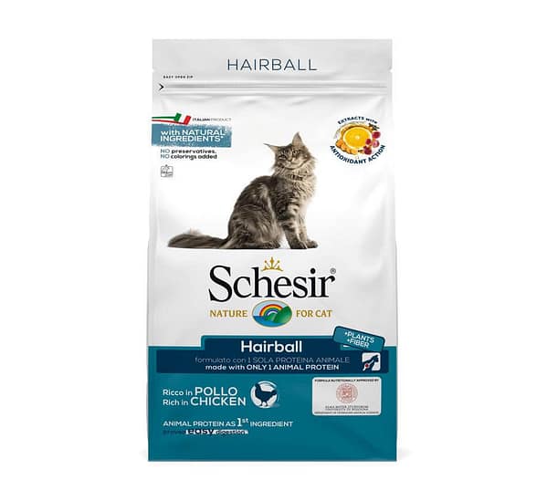sch hairball 1,5 kg. Schesir Hairball täissööt pärsia- ja pikakarvalistele täiskasvanud kassidele kanalihaga