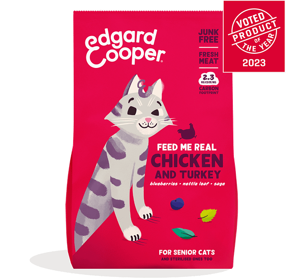 2 kg. Edgard Cooper teraviljavaba täissööt eakatele kassidele kana-ja kalkunilihaga