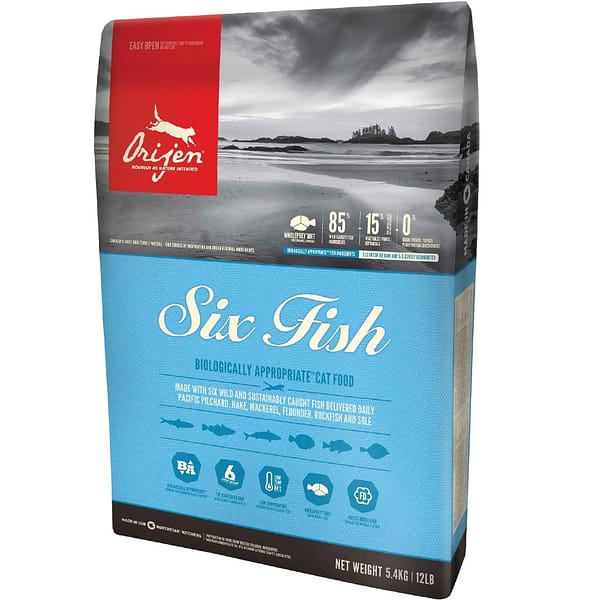 5,4 kg. Orijen 6 Fish teraviljavaba kassitoit kalaga igas vanuses kassidele