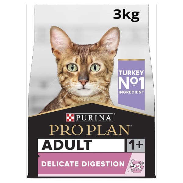 delicate 3 kg. Pro Plan Delicate toitu valivatele täiskasvanud kassidele  kalkunilihaga