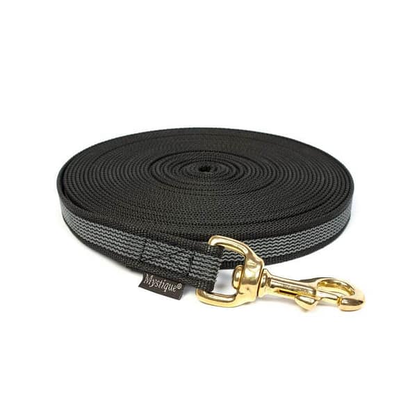 must 10 m x 20 mm. kummeeritud treeningrihm-must