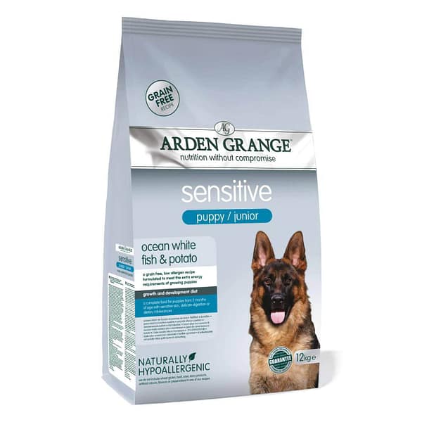 Arden Grange Sensitive Puppy-Junior – grain free – ocean white fish & potato 12 kg. Arden Grange teraviljavaba kutsika/juuniorkoera täissööt valge kalaga