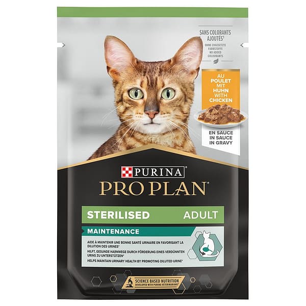 proplan_nutrisavour_sterilised_kana 6 x 85 gr. Pro Plan einekotikesed steriliseeritud/kastreeritud kassidele kanalihaga