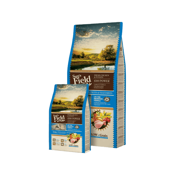 42_602a9d7c947339.73284656_Sams-Field-Power-koeratoit-aktiivsele-koerale.png 13 kg. Sam's Field Power 4300 täissööt aktiivsetele täiskasvanud koertele kanaliha ja riisiga