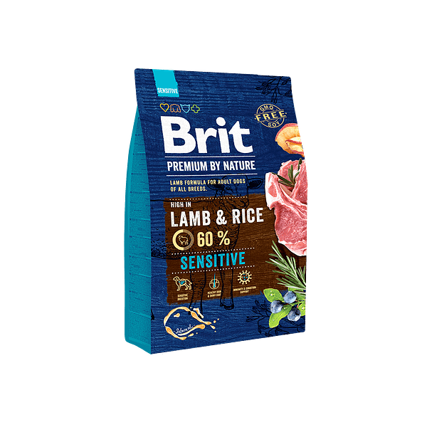 3 kg. Brit Premium Sensitive Lamb täissööt koertele lambaliha ja riisiga