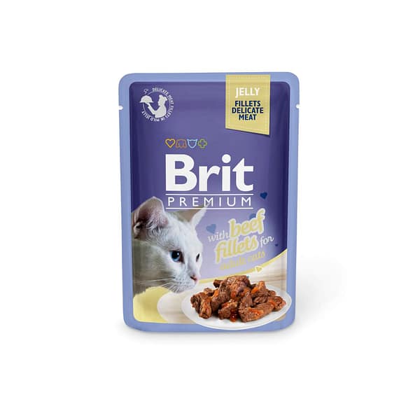 BPC-Pouch_beef-fillets_jelly-2.jpg 6 x 85 gr. Brit Premium konservtoit kassidele veisefilee tarrendis
