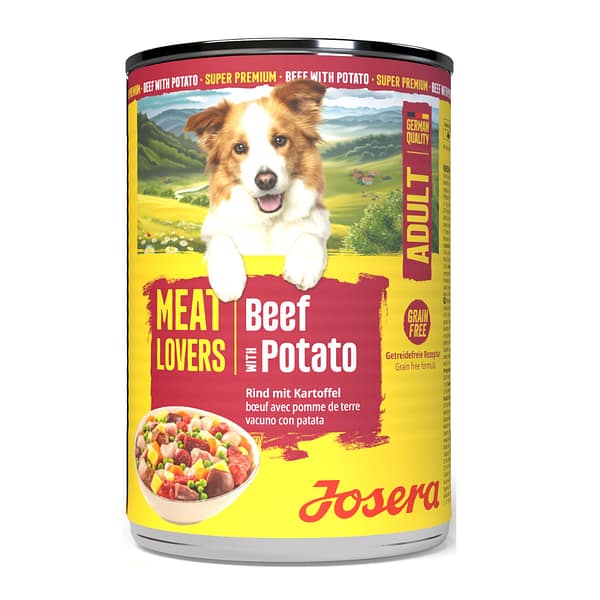 6 x 400 gr. Josera Adult Menu teraviljavaba konservsööt täiskasvanud koertele veiseliha & kartuliga