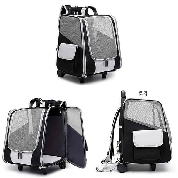 must2 Teleskoopvarrega musta värvi transpordikott kuni 5 kg. lemmiklooma transpordiks