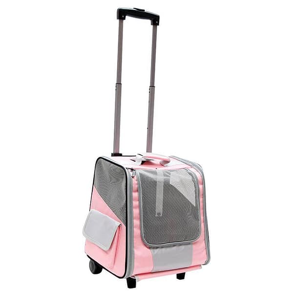 roosa kott Teleskoopvarrega roosat värvi transpordikott kuni 5 kg. lemmiklooma transpordiks