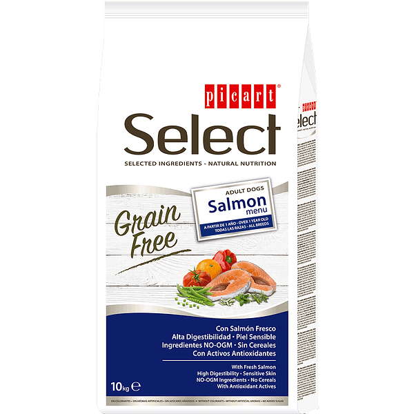 10880_614982f21c77c8.52330335_Fictici-Salmon-Grain-Free-10-kg.png 10 kg. Select teraviljavaba täissööt täiskasvanud koertele lõhega